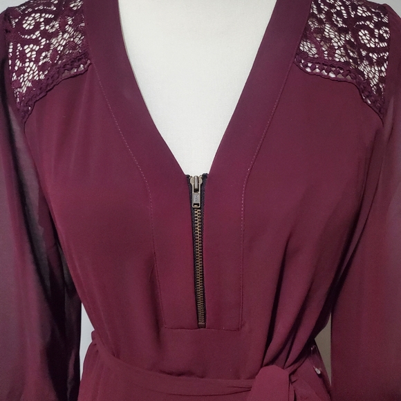 BCX Burgandy Lace Dress - Picture 4 of 13